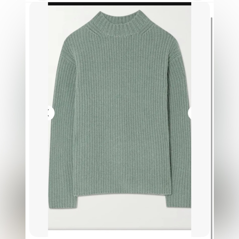 Vince high-neck Ribbed Knit Sweater green size small new